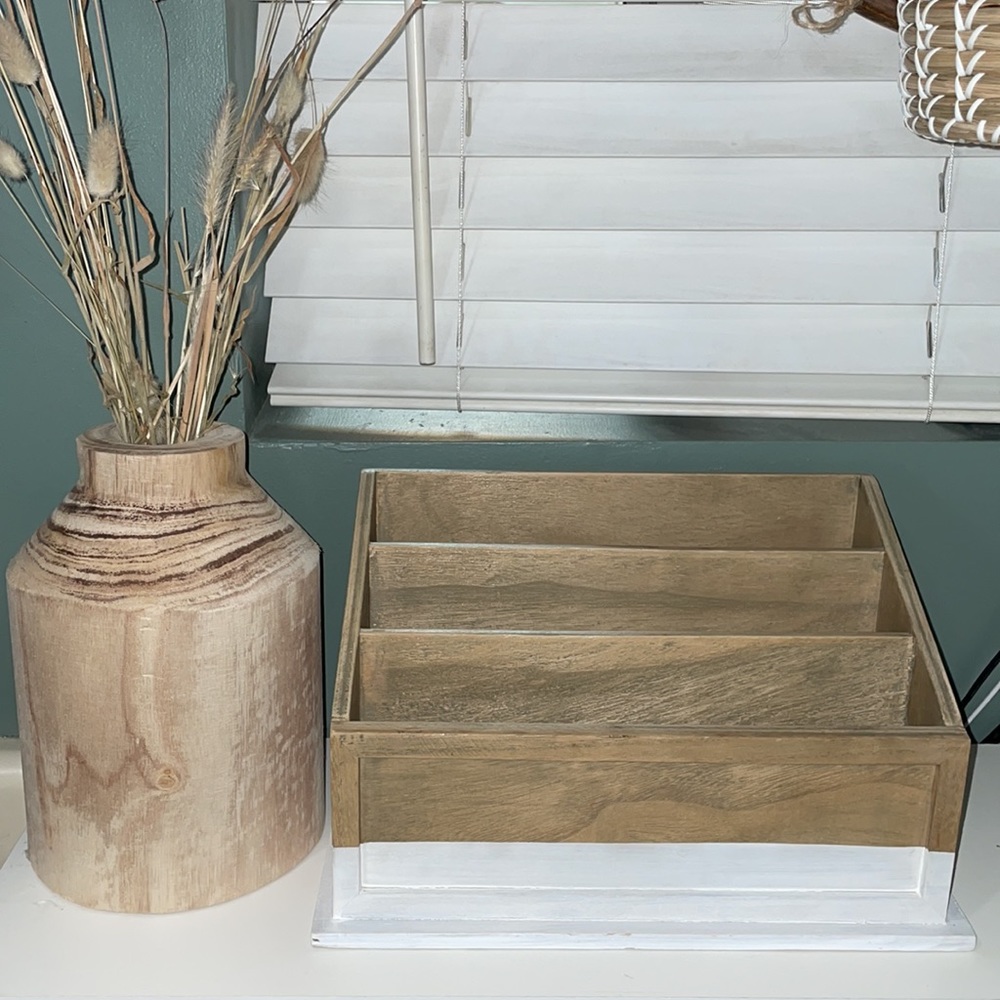 Three Tier Wooden File Organizer